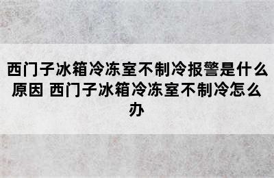 西门子冰箱冷冻室不制冷报警是什么原因 西门子冰箱冷冻室不制冷怎么办